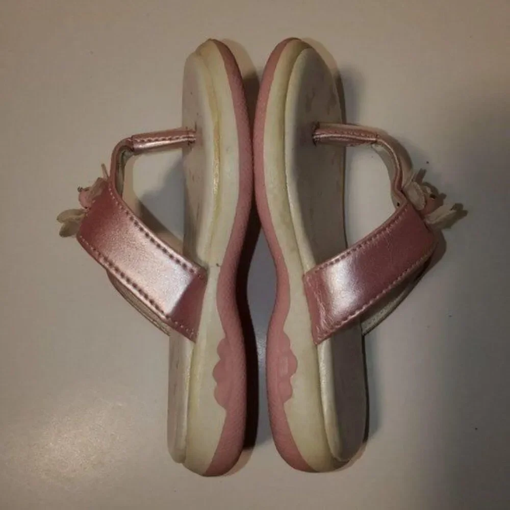 Ameta Flip Flops Sandals Toddler Shoes Pink Flowers GIRLS YOUTH Size 6